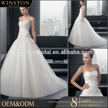 Moda profesional mejor vestido de novia de gasa en blanco y negro